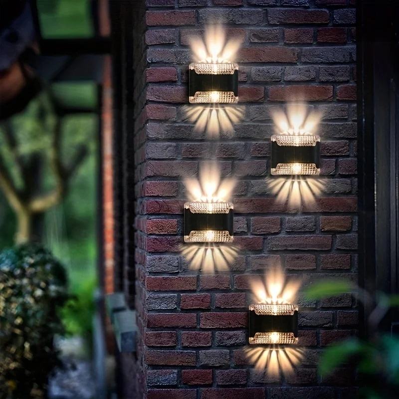 Smart Garden Light Controller - ไฟติดผนังพลังงานแสงอาทิตย์ 4 ชิ้น: ไฟ LED สำหรับทางเข้าภายนอกอาคาร,