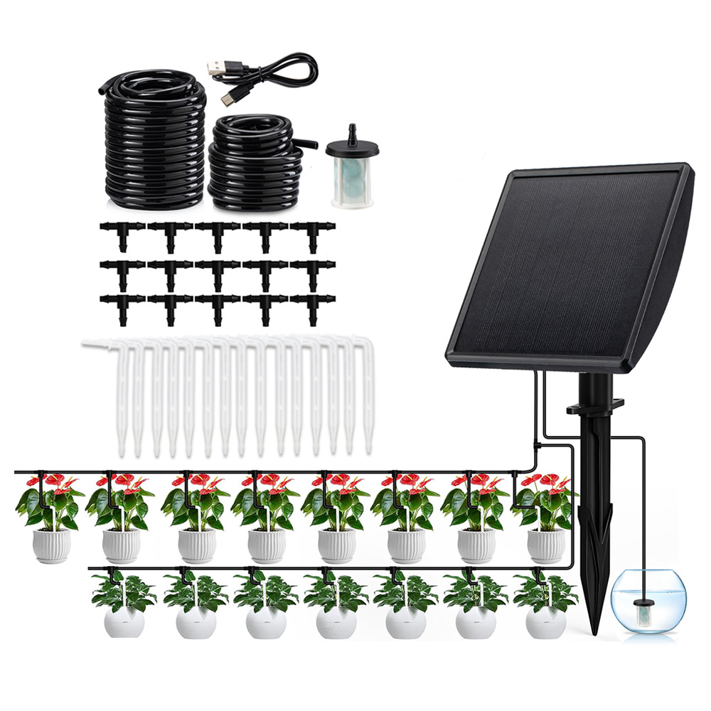 Smart Garden System - ปั๊มน้ำหยดอัตโนมัติพลังงานแสงอาทิตย์ ระบบรดน้ำอัจฉริยะสำหรับสวน ระเบียง และต้นไม้ในกระถาง