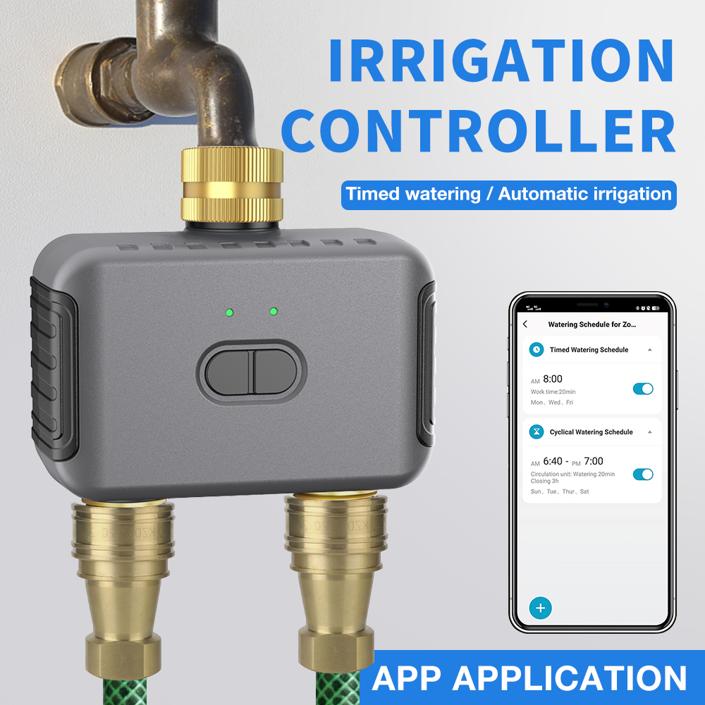 Smart Garden System - Tuya 2 โซนรดน้ําจับเวลาสวนชลประทานอัตโนมัติ Controller ระบบรดน้ําหยด Sprinkler