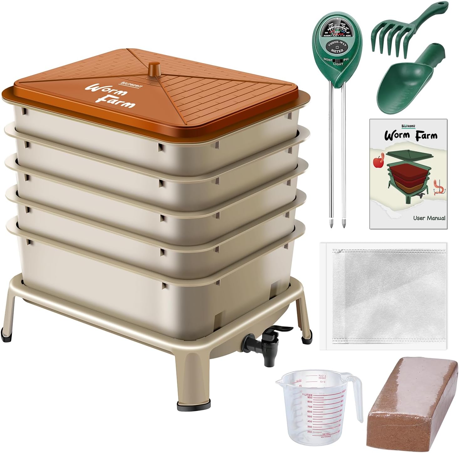 ถังหมักปุ๋ยหนอนในร่มและกลางแจ้ - Composting Kit Indoor บทวิจารณ์และราคา